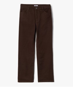 Pantalon en toile coupe large à taille haute fille